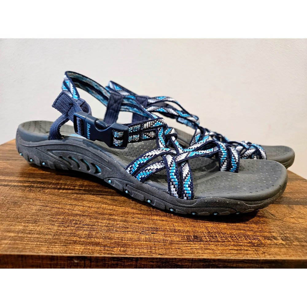 Skechers Outdoor Lifestyle Reggae Blue Strappy Sandals Gorpcore Womens 8 -8.5